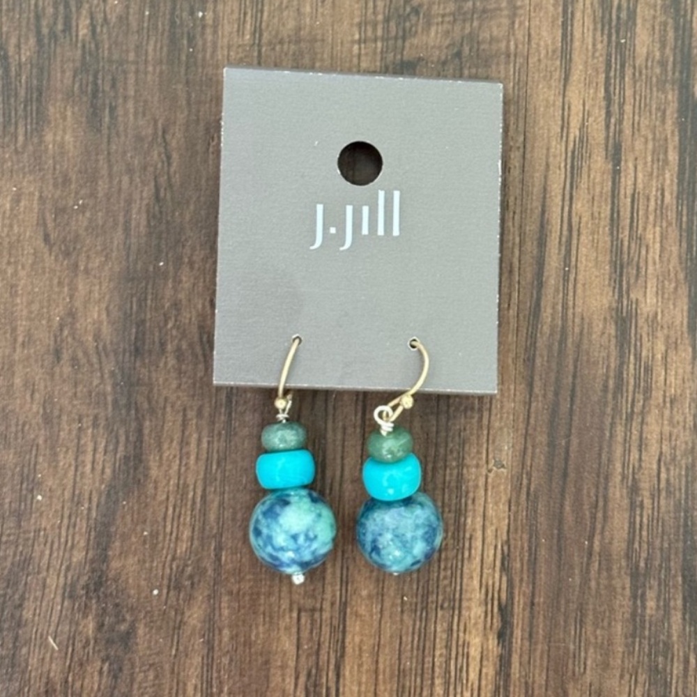 J.jill beaded drop earring in blue